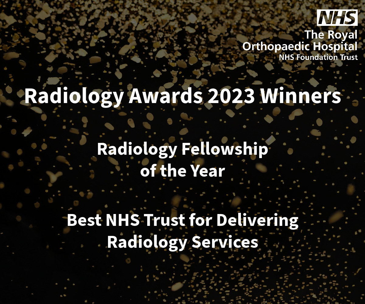 Royal Orthopaedic Hospital Radiology Team at ROH celebrates winning